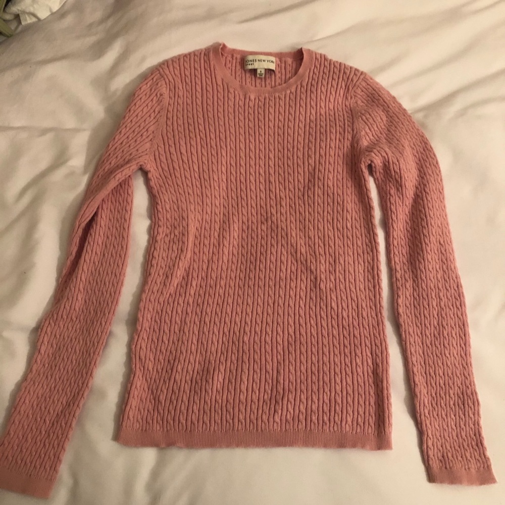 Peach Cable Knit Sweater